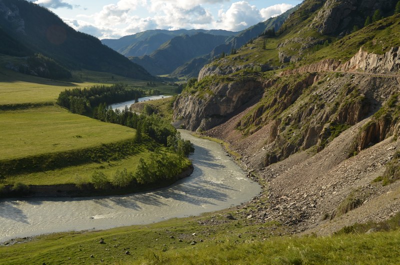 russie mongolie par la route altai alta montagne route M52 rivire fleuve