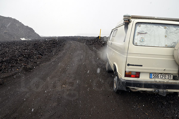 islande route f88 volcan cratre askja vw t3 volkswagen transporter syncro neige